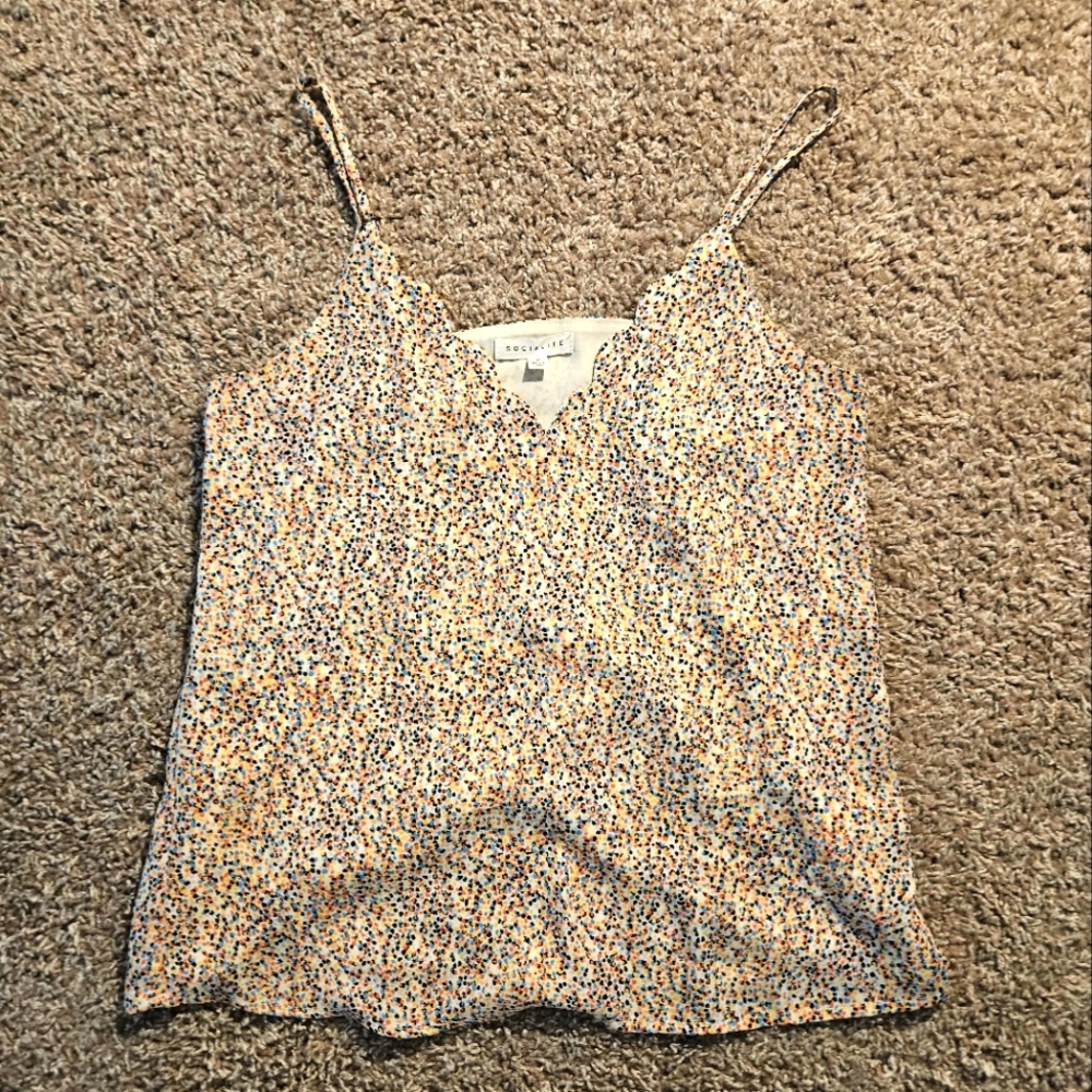 Socialite tank top small multi-colored dots